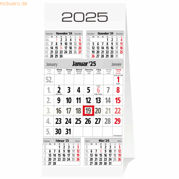 4021819760004 - 5-Monats-Tischkalender 105 x 21cm 2023