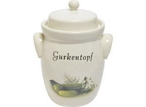 4021992700200 - - Gurkentopf Keramik 50 l creme mit Holzzange