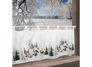 4022236372849 - Scheibengardine »Winterstimmung« (1 St) mit Schlaufenaufhängung für die Küche