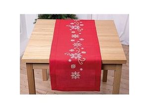 4022236380318 - Stickläufer Eiskristalle rot