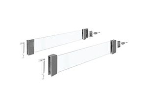 4023149728020 - InnoTech Atira DesignSide GlasFloatglas klar mit vormontierten Adaptern Kunststoff dunkelgrau Nennlänge 620 mm Höhe 144 mm Set - Hettich