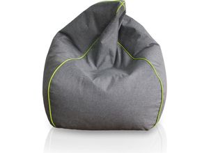 4024008052850 - KINZLER Sitzsack Leinenoptik mit Neon-Piping Apfelgrün