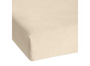 4024008140038 - Spannbettlaken KUM Coral-Fleece Spannbetttuch Laken Gr B L 90-100 cm x 190-200 cm 1 St Microfaser-Fleece 90-100 x 190-200 cm 30 cm beige (creme) Spannbettlaken