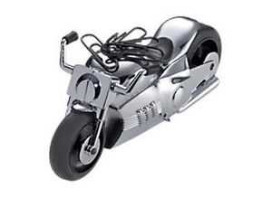 4024023071218 - TROIKA Briefbeschwerer Easy Rider Motorrad Metall Kunststoff Silber 118 x 48 x 53 cm