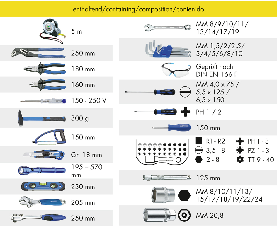 4024089409024 - 5081052-9 Montage-Werkzeugsortiment im Rucksack 92-tlg - Heytec