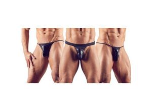 4024144403349 - String-3er-Pack Ministring Schmalissimo und Jockstring im schwarzen Wetlook