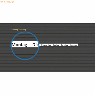 4024158001616 - Wochentage für Planrecord Stecktafel B60xH32mm VE 1 Satz Mo b