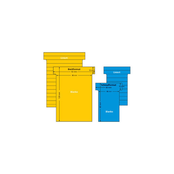 4024158001685 - T-Karten 542150 Größe 2 hellgelb 44x70mm 170g liniert 4024158001685 100 Stück