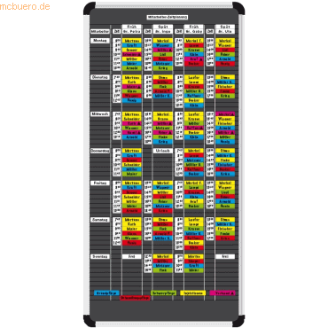 4024158011172 - Mitarbeiter-Zeitplanungsset Planrecord B860xH980mm für 1 Woch