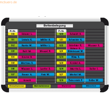 4024158011202 - Bettenbelegungsplan-Set Planrecord B440xH320mm für maximal 38