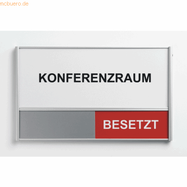 4024158023151 - Türschild Frei   Besetzt 314077 Aluminium Silber 180 x 108 mm