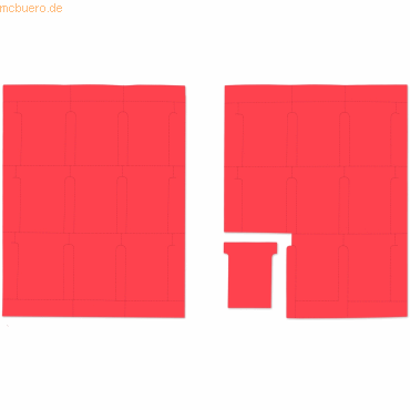 4024158263748 - T-Karten Schmalformat für Drucker ziegelrot VE=180 Stück