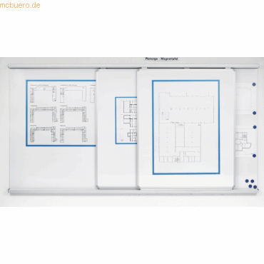 4024158916309 - Schiebetafelanlage für Wandmontage BxH 3000x1305mm mit Whiteb