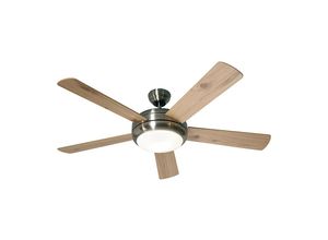 4024397340637 - Deckenventilator TITANIUM Rotorblatt-Ø 1320 mm Astpinie   Buche   Chrom gebürstet