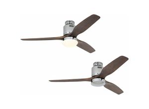 4024397349173 - CasaFan Aerodynamix Deckenventilator (Ø x H) 132 cm x 330 mm Flügelfarbe Nussbaum Gehäusefarbe (Details) Chrom (glänzend)