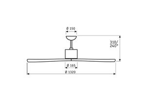 4024397363872 - CasaFan Aeroplan Eco Deckenventilator chrom Nussbaum