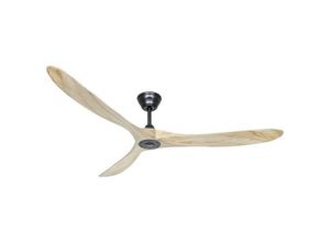 4024397368549 - CasaFan ECO GENUINO 180 MS-NT Deckenventilator (Ø x H) 1800 mm x 290 mm Flügelfarbe Holz (hell) Gehäusefarbe (Details) Schwarz (matt)