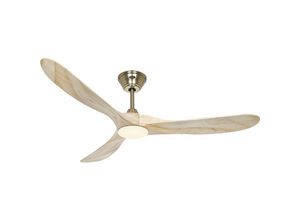 4024397379453 - CasaFan ECO GENUINO-L 152 MG-NT Deckenventilator EEK F (A - G) (Ø x H) 1520 mm x 340 mm Flügelfarbe Holz (hell) Gehäusefarbe (Details) Messing