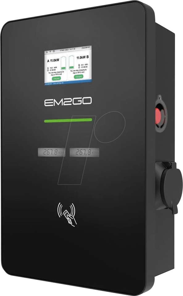 4024559262319 - Em2Go Wallbox EMN022ADS0GM 2x11 kW mit 2 Typ-2-Steckdosen inkl kostenlosem Backend-Zugang