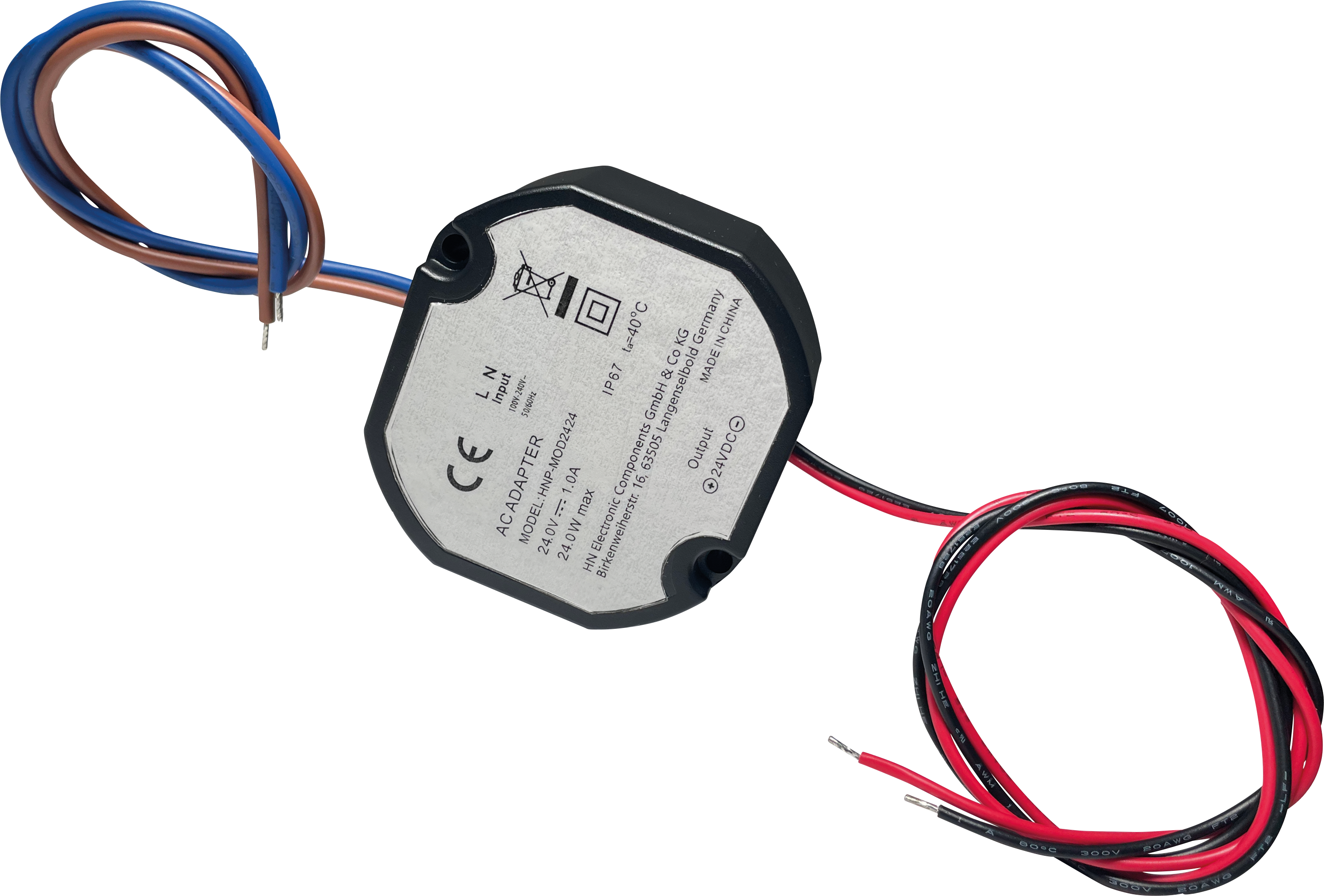 4024559380822 - HNP MOD2424 - Netzteil Outdoor 24 W 24 V 1 A Kabelleitung IP67