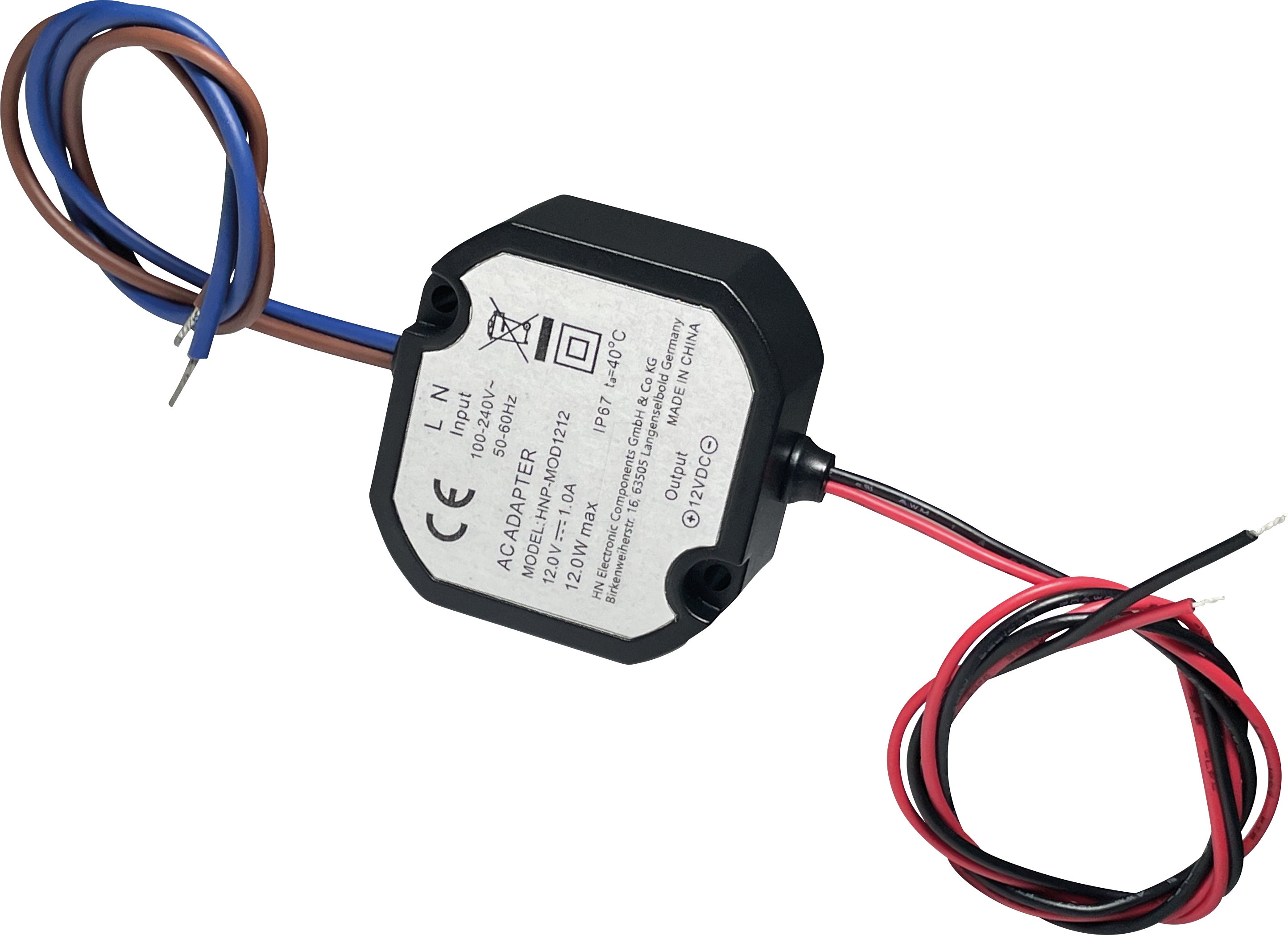 4024559380846 - HNP MOD1205 - Netzteil Outdoor 12 W 5 V 2 A Kabelleitung IP67