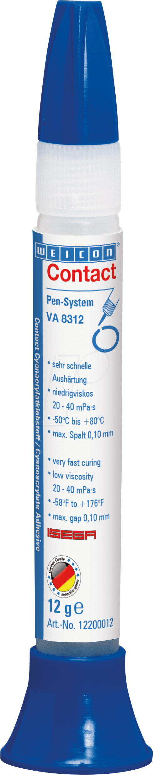 4024596021344 - WEICON 12200012 - Cyanacrylat Kleber Contact VA 8312 12 g klar 4024596021344 - WEICON 12200012 - Cyanacrylat Kleber Contact VA 8312 12 g klar