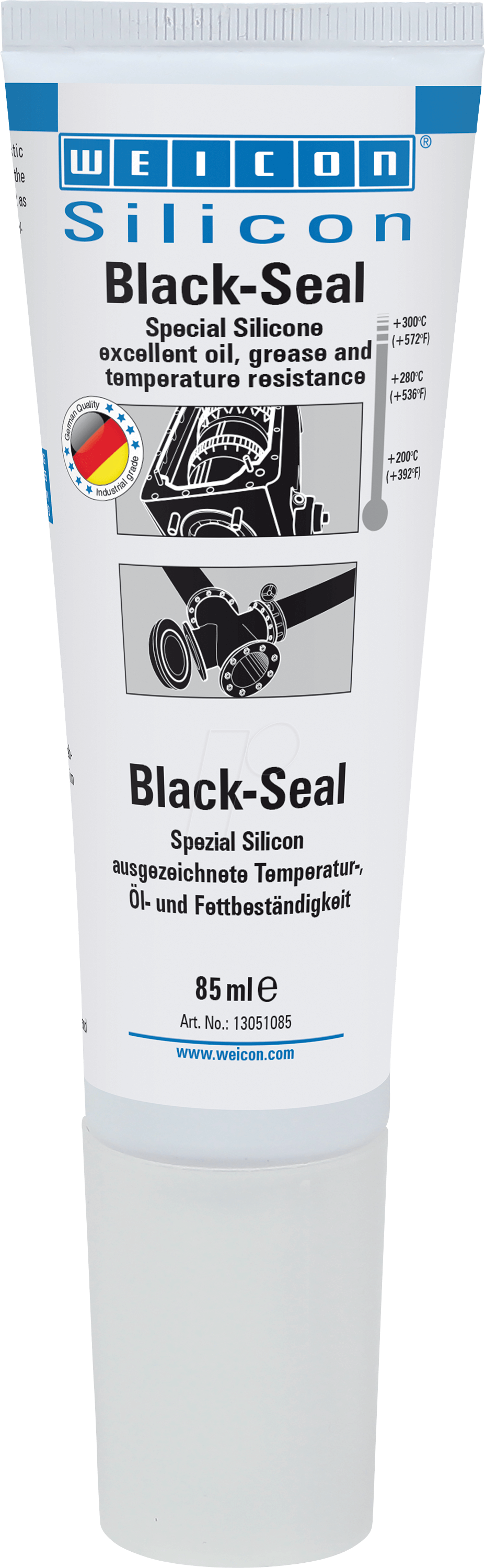 4024596022365 - Black-Seal Spezialsilikon | dauerelastischer Dichtstoff für öl- oder fettbeständige Bereiche - schwarz