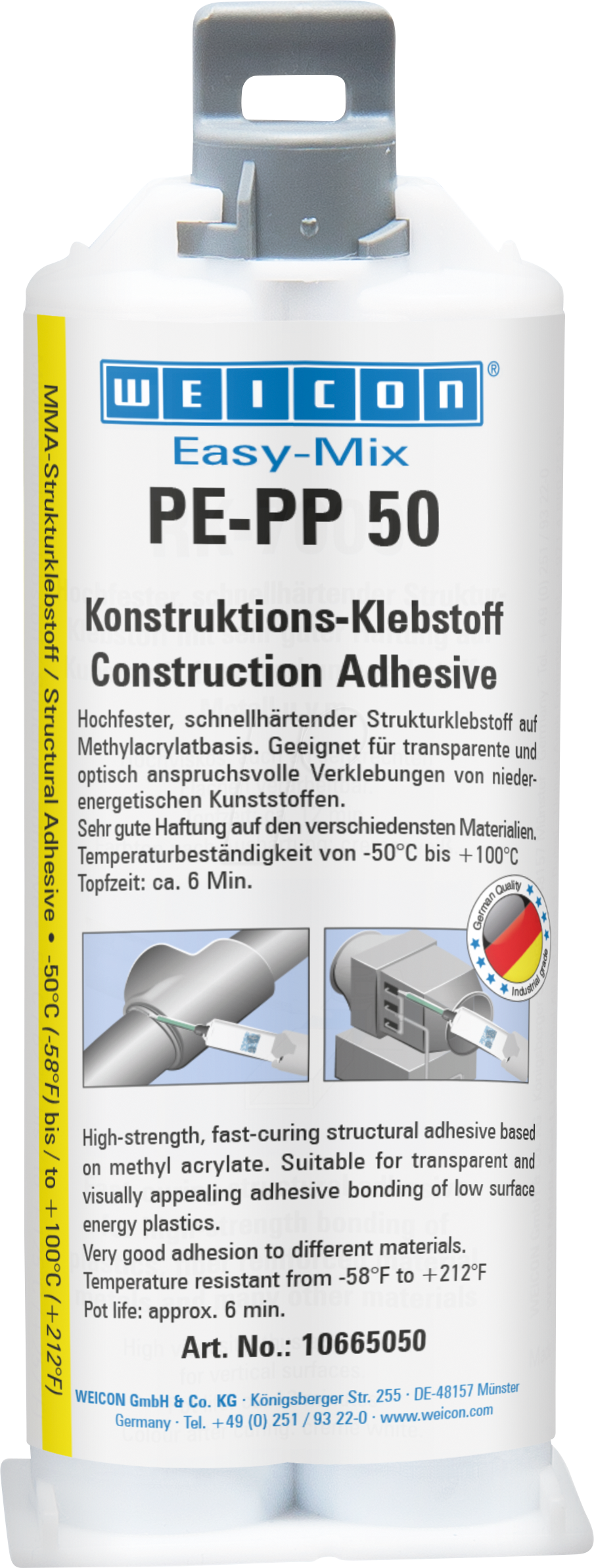 4024596081461 - WEICON 10665050 - WEICON Easy-Mix PE-PP 50 2-Komponenten Konstruktions-Klebstoff