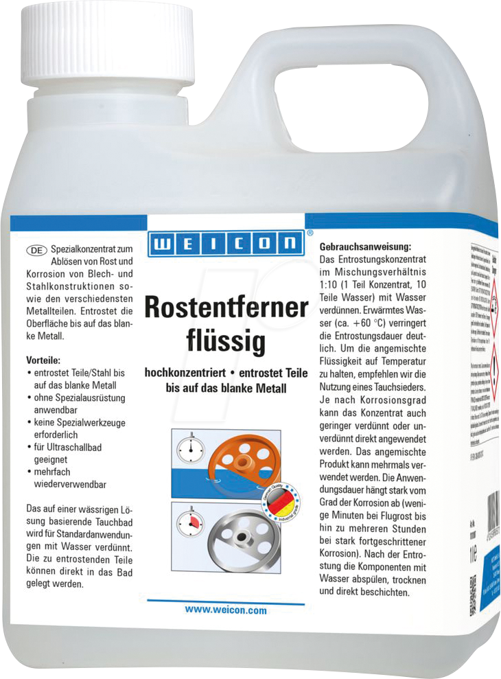 4024596685973 - WEICON 10101897 - Rostentferner flüssig 1 L 4024596685973 - WEICON 10101897 - Rostentferner flüssig 1 L