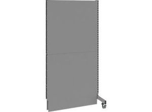 4024733019104 - Select Schallschutz Stellwand mobil Anbaufeld mit 1 Stütze & 1 Fuß mit Doppelrollen B 1000 x T 740 x H 2000 mm staubgrau RAL 7037