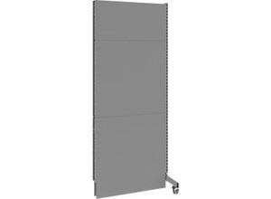 4024733019111 - Select Schallschutz Stellwand mobil Anbaufeld mit 1 Stütze & 1 Fuß mit Doppelrollen B 1000 x T 740 x H 2500 mm staubgrau RAL 7037