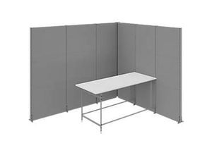 4024733701474 - Schallschutz Stellwand System Otto Kind Meeting Point 6 x 1-seitige Akustikwände & 1 Tisch mit B 2500 mm Gesamtmaße B 3630 x T 3130 x H 2960 mm
