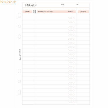 4024859025430 - Ersatzeinlage Maxi A5 149x210mm Finanzen 50 Blatt