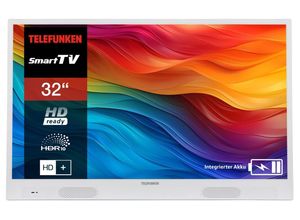 4024862124656 - 32 Zoll Fernseher tragbar mit Akku (HD Smart TV Triple-Tuner 6 Monate HD+ inkl) weiß