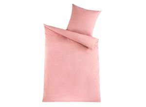 4025054370011 - OptiDream Chambray Baumwoll-Bettwäsche garngefärbt rosa 135x200 cm - Holiday Heimtex