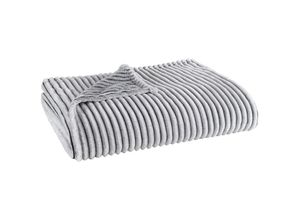 4025054450058 - Holiday Heimtex - Flanell-Kuscheldecke Cord Rip Mikrofaser 150x200 cm silbergrau