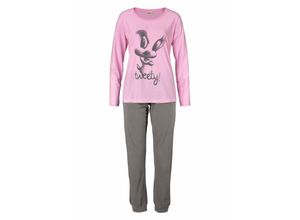 4025055231311 - Große Größen Pyjama mit großem Tweety-Druck rosa bedruckt Gr52 54