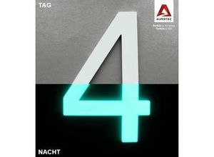 4025104665425 - Hausnummer 4 Selbstklebend Nachtleuchtend Hausnummern Hausnummerschild - Alpertec