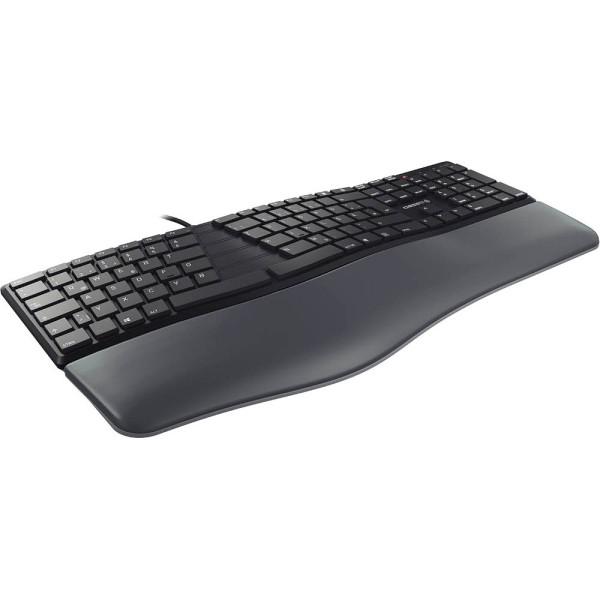 4025112093937 - Tastatur KC 4500 ERGO deutsches Tastaturlayout USB ergonomisch geformt gepolsterte Handballenauflage neigbar mit USB-Kabel schwarz