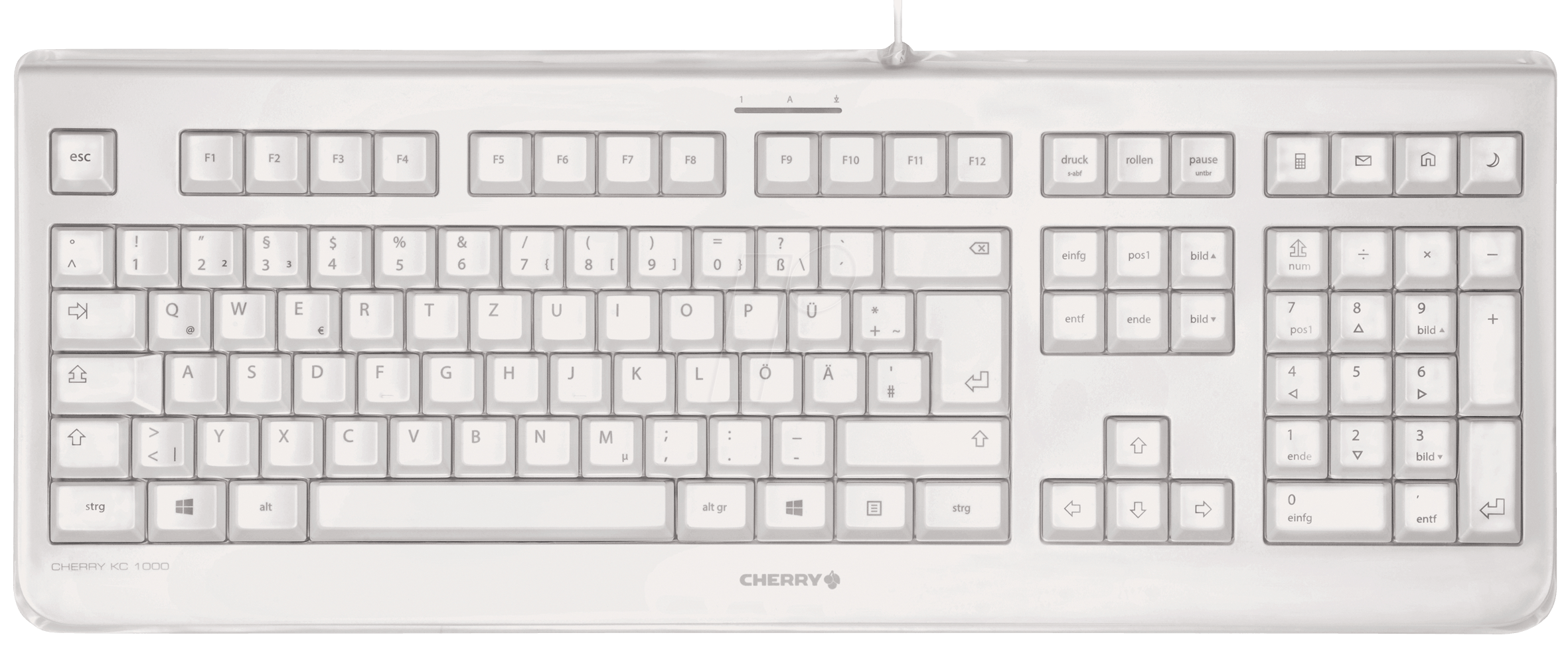 4025112108747 - CHERRY KC 1068 - Tastatur - USB - QWERTZ - Deutsch - Grau weiß