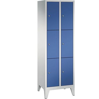 4025314508482 - C+p Möbelsysteme - c+p Schließfachschrank Classic 6 Fächer HxBxT 185x30x50cm Lichtgrau Enzianblau - Enzianblau