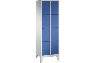 4025314508925 - C+p Möbelsysteme - c+p Schließfachschrank Classic 8 Fächer HxBxT 185x30x50cm Lichtgrau Enzianblau - Enzianblau