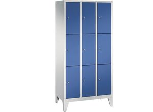 4025314517965 - CP Schließfachschrank S 2000 Classic lichtgrau enzianblau 8010-303 9 Schließfächer 900 x 500 x 1850 cm