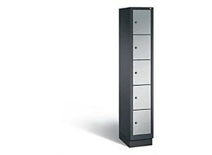 4025314537017 - CP Schließfachschrank S 2000 Classic schwarzgrau weißaluminium 8020-105 S10018 5 Schließfächer 320 x 500 x 1800 cm