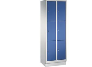 4025314542691 - C+p Möbelsysteme - c+p Schließfachschrank Classic 6 Fächer HxBxT 180x30x50cm Lichtgrau Enzianblau - Enzianblau