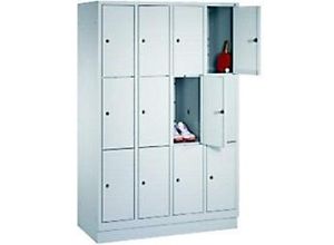 4025314552287 - C+p Möbelsysteme - c+p Schließfachschrank Classic 12 Fächer HxBxT 180x30x50cm Lichtgrau Enzianblau - Enzianblau