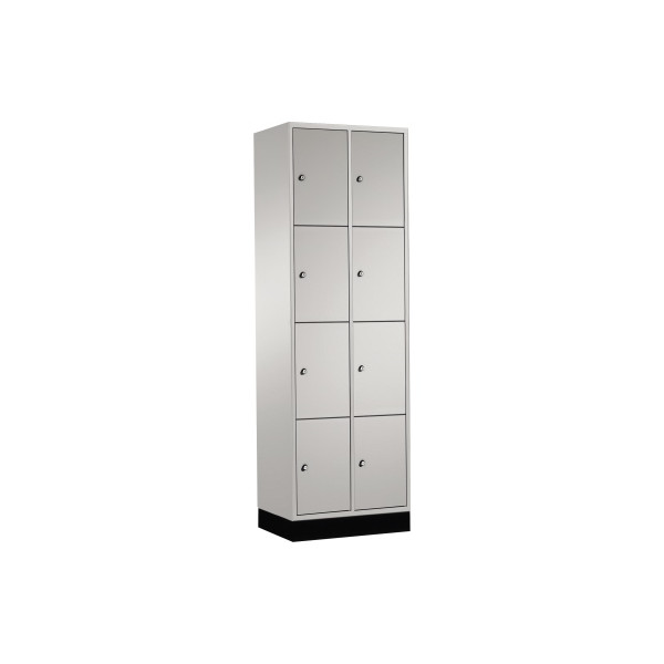 4025314699197 - INTRO Stahl-Schließfachschrank Fachhöhe 435 mm BxT 620 x 500 mm 8 Fächer Korpus lichtgrau Türen lichtgrau