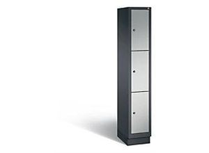 4025314830415 - CP Schließfachschrank S 2000 Classic schwarzgrau aluminiumweiß 8020-103 S10023 3 Schließfächer 320 x 500 x 1800 cm