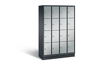 4025314912791 - CP Schließfachschrank S 2000 Classic schwarzgrau weißaluminium 8020-404 S10085 16 Schließfächer 1190 x 500 x 1800 cm