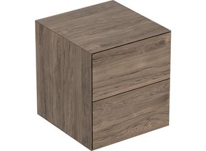 4025410630445 - Geberit ONE Seitenschrank mit zwei Schubladen 45x492x47cm 50507700 Farbe Nussbaum hickory   Melamin Holzstruktur - 505077006